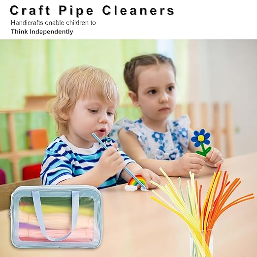 1000pcs Pipe Cleaners Bulk Set with Storage Bag, 20 Assorted Colors Chenille Stems, 12inch * 8mm for DIY Art & Craft Projects