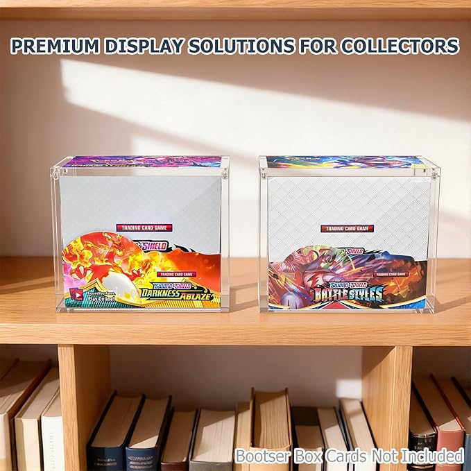 Booster Box Acrylic Protector Case Display Case 8mm Thick Magnetic Lid Closure Easy Top Loading UV Protection Dustproof Display Case Compatible with PKMN Booster Boxes(Case Only)