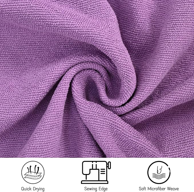 3 Pack Hot Yoga Towels with Plum Blossom Grip Dots, Non Slip Yoga Mat Towel, Super Absorbent Soft Suede Microfiber Mat Cover for Hot Yoga, Pilates, Bikram & Workout, 24" x 72", Lavender