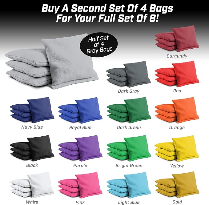 GoSports Cornhole Bean Bags Set of 4-16 Colors Available - Regulation All Weather, Mix and Match