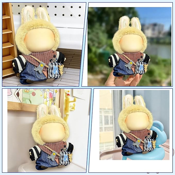 Clothes Fit for 17CM Doll, Fashion Doll Clothes Outfit Set Cute Theme Designer Toys Dress Accessories for Collector Fans Display (Blue Mice)