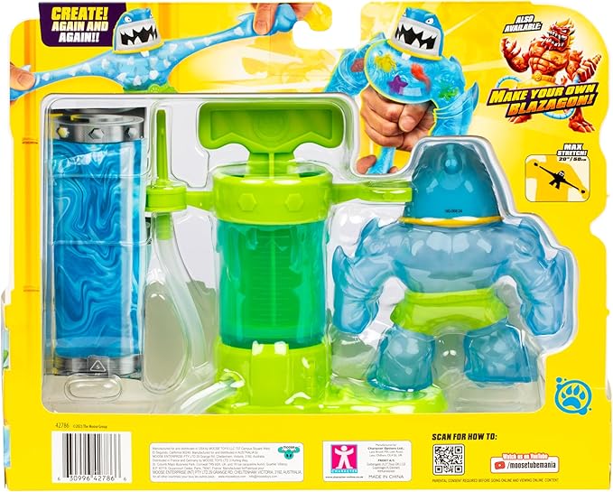 Heroes of Goo Jit Zu Hero Creator Thrash with 3 Unique goo fillings, Mix, Fill & Create Your own Stretchy Action Figure, Play Again and Again