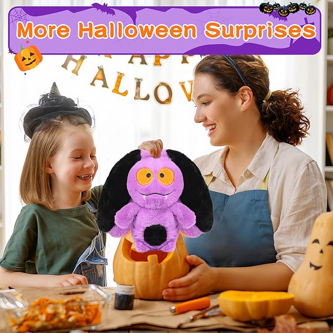 Transform Pumpkin Toy, Halloween Plush, Zipper Up Transform Plush,Hallow Stuffed Animal (Pumpkin Bat)