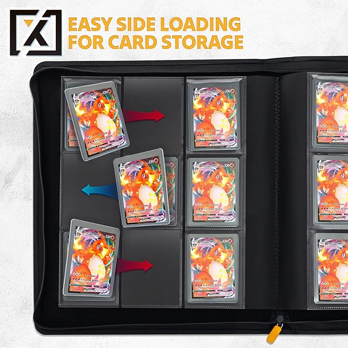 X PRO Top Load Card Binder - Compatible with Top-loading Card Cases - Fits 252 | 20 Premium Loaders Included | 9-Pocket Ringless Double-Sided Pages | Premium Storage for TCG & Sports Cards