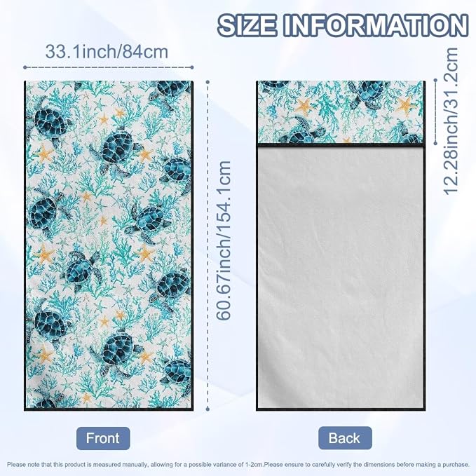 INSTANTARTS Sea Turtle Car Seat Cover Protector Sweat Towel Multi-Functional Car Towel Car Seat Towel Cover