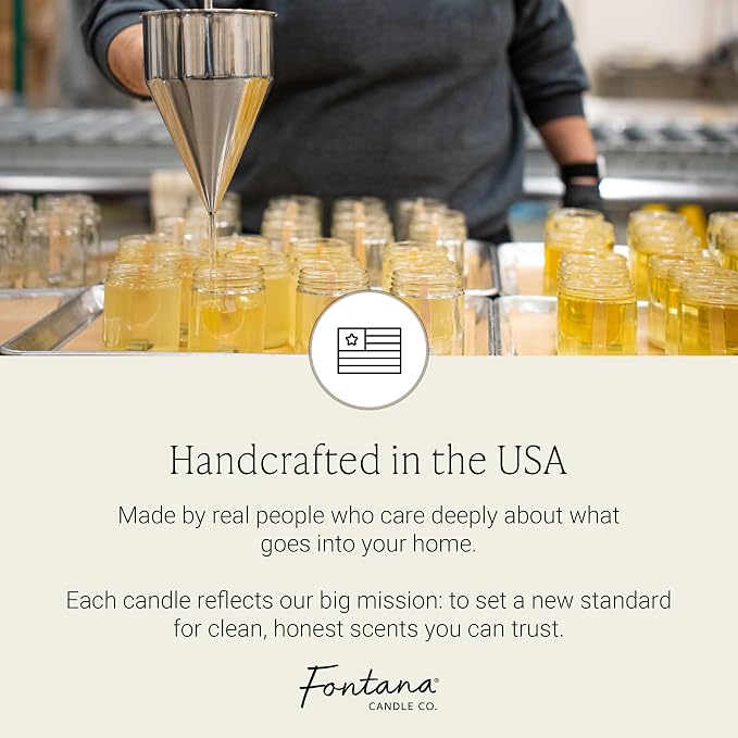 Fontana Candle Co Wood Wick Beeswax Jar Candle, Farmer's Market – Made Safe with Coconut Oil & Pure Essential Oils – 35+ Hrs Clean Burn, Long Lasting and Non-Toxic Candles for Home & Room Decor