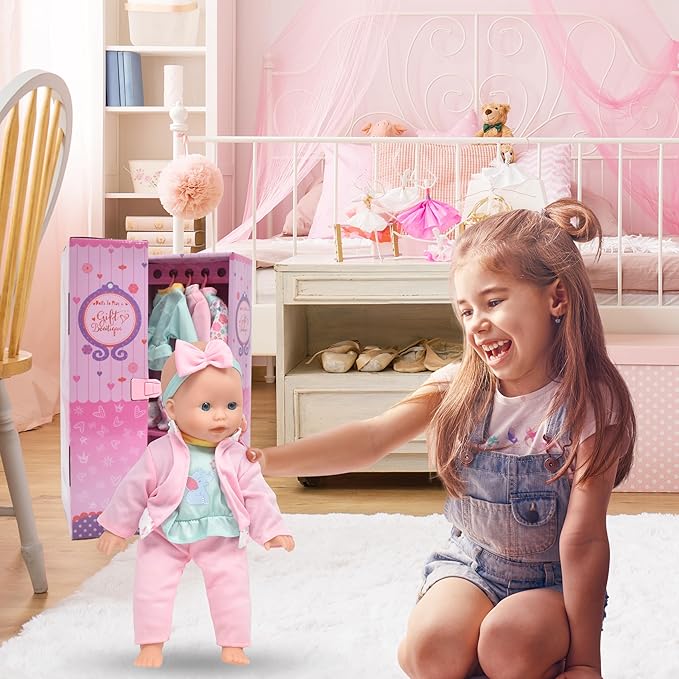 Dolls To Play Soft Body Baby Doll, 14 Inch Doll with Clothes Set and Accessories
