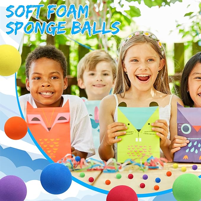 Mini Soft Foam Balls Assorted Play Balls Lightweight for Crafts, Birthday Party Favors and Gifts