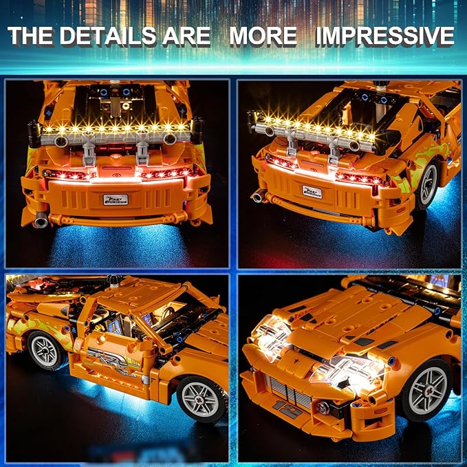 LED Light Kit for Lego 42204 Fast and Furious Supra-MK4 Set, Compatible with Lego 42204 Building Blocks Model(Not Include Blocks Set)