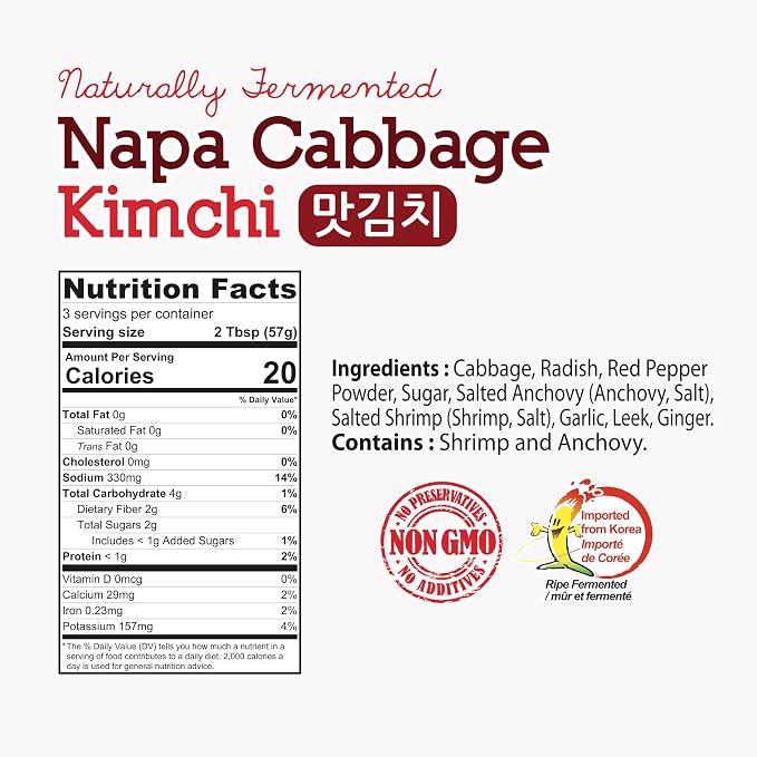 Korean Canned Kimchi, Napa Cabbage Kimchi, Naturally Fermented, Non-GMO, No preservatives, No additives- (5.64oz)