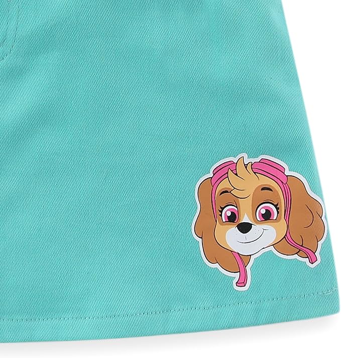 Paw Patrol Nickelodeon Skye and Everest Girls Long Sleeve Shirt and Twill Skirt Set for Toddler and Big Kids