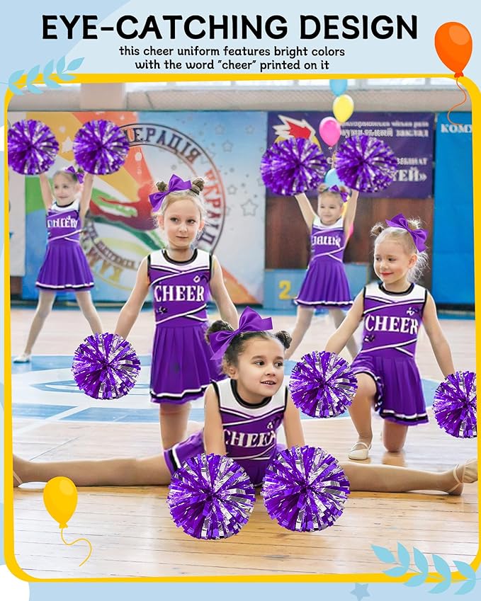 JenPen Cheerleader Costume Set Cheerleading Outfit Cheer Uniform Dress Cosplay for Halloween Party Gifts 3-9 Years