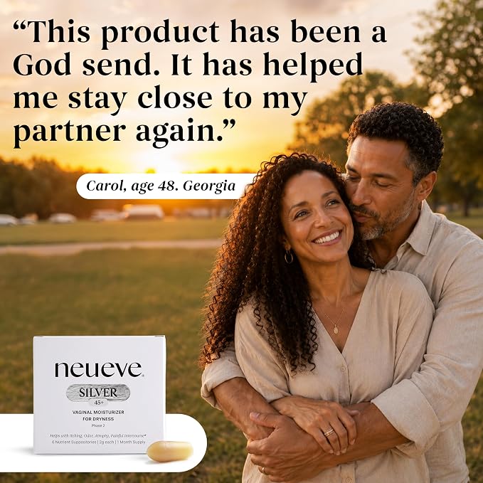 NeuEve Silver Vaginal Moisturizing Inserts for Mature Intimate Skin, All-Natural Intimate Care, Phase 2 | 6 Count | 1-Month Supply