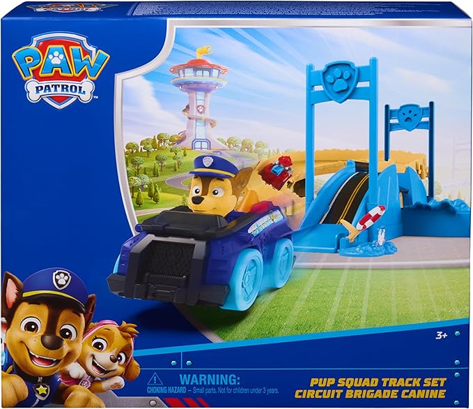 PAW Patrol Pup Squad Track Set, Looping Track Playset & Vehicle Launcher with Chase & Marshall Toy Cars, Kids Toys for Boys & Girls Ages 3 and Up