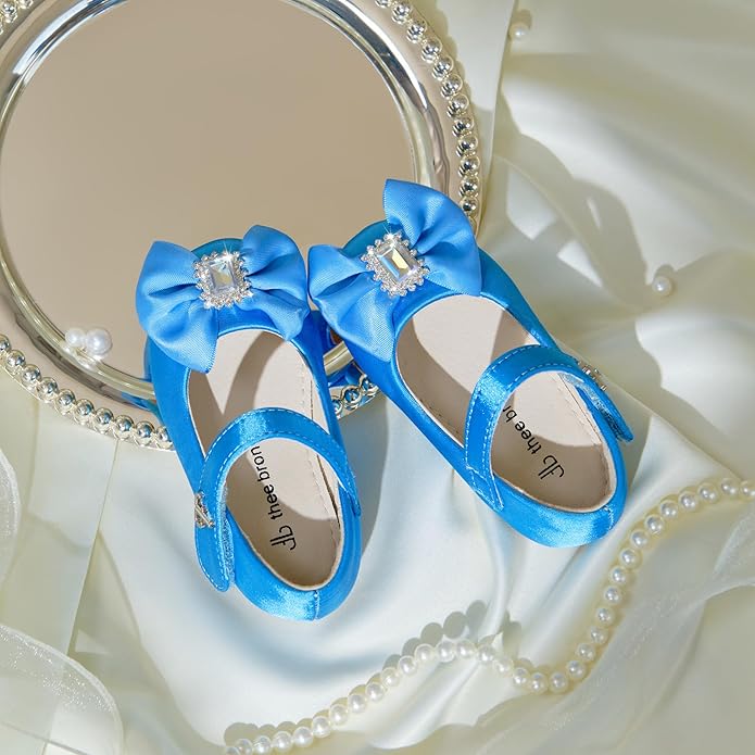 THEE BRON Mary Jane Ballet Flats - Girls' Dress Shoes with Hook & Loop Closure