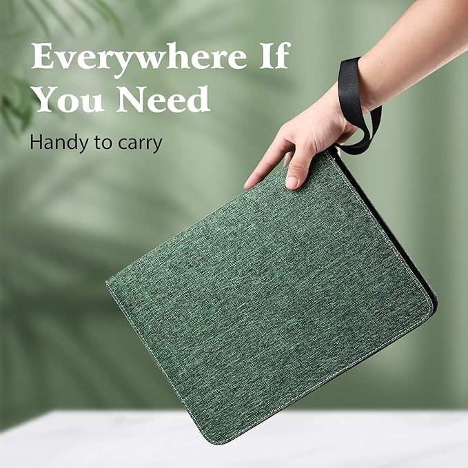 WOT I Trading Card Binder, 900 Pockets Collection Card Binder Sleeves with Polyester Fabric Cover&Zipper, Double Sided Pockets Card Holder Carry Card Case for Standard Size Cards - Green