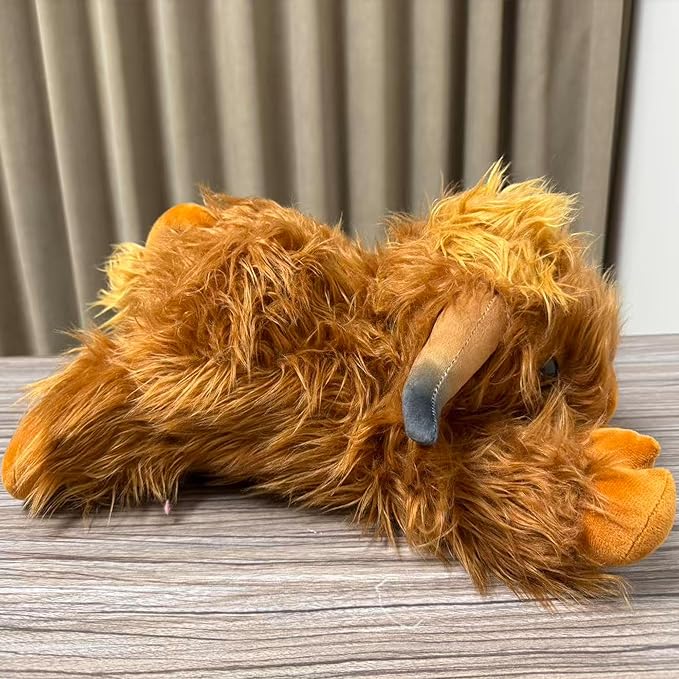 XYG 5lbs Highland Cow Weighted Stuffed Animals, 22inch Giant Highland Cow Gift Plushie Toy, Adorable Stuffed Animal for Adults Kids Highland Cattle Plush Pillow Decor