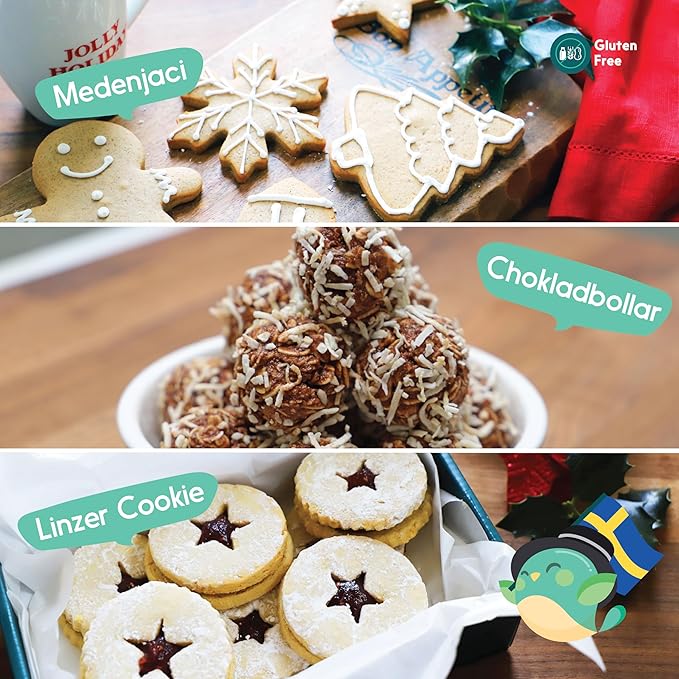 Kids Real Dessert Baking Kit for Families | Includes 3 Recipe Cards from Sweden, Croatia and Austria with Key Ingredients, Baking Tools, Fun Kids Explorer Guide | Explore Europe