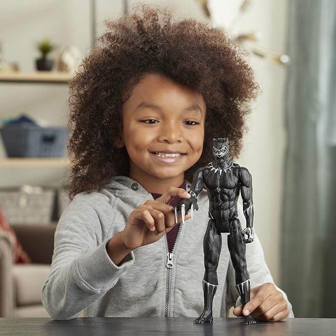 Avengers Titan Hero Series Blast Gear Deluxe Black Panther Action Figure, 12-Inch Toy, Inspired by Marvel Comics, for Kids Ages 4 and Up