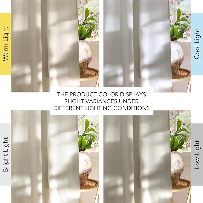 NICETOWN Bone White Linen Curtains for Kitchen, Thick Flax Small Window Treatments Semi Sheer Privacy Assured with Light Through for Cafe/Bathroom, W55 x L84, 2 Panels