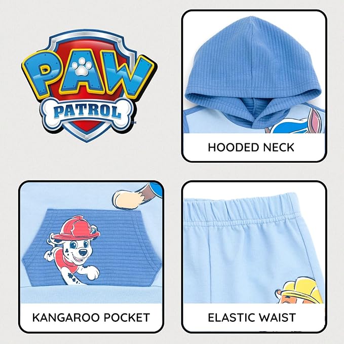 Paw Patrol Pullover Hoodie and French Terry Shorts Newborn to Little Kid Sizes (Newborn - 5)