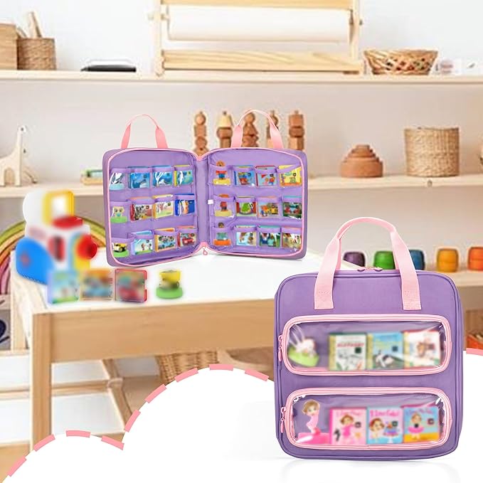 GRAOSO Carrying Case Compatible with Little Tikes Story Dream Machine Books, Hold Up to 8 Characters and 24 Books, Toy Storage Bag for Storybook, Character Collection