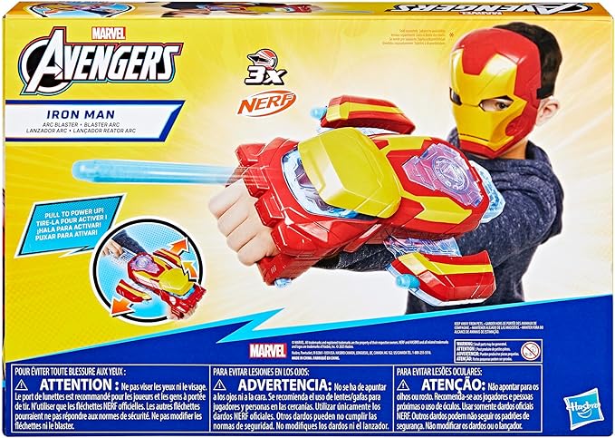 Marvel Avengers Iron Man Arc Blaster Roleplay Toy with 3 NERF Darts, Super Hero Toys for Kids Ages 5+