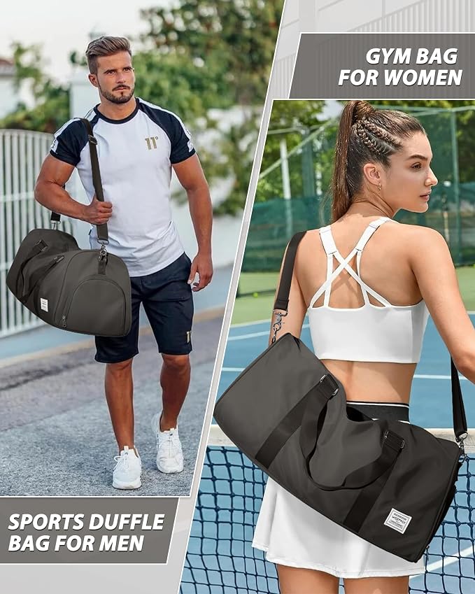 Travel Duffle Bag,Weekender Overnight Bags for Women with Shoes Compartment,Tote Gym Bag Personal Item Carry On Bag for Travel Business Trips Sport Hospital Dance Coffee Brown