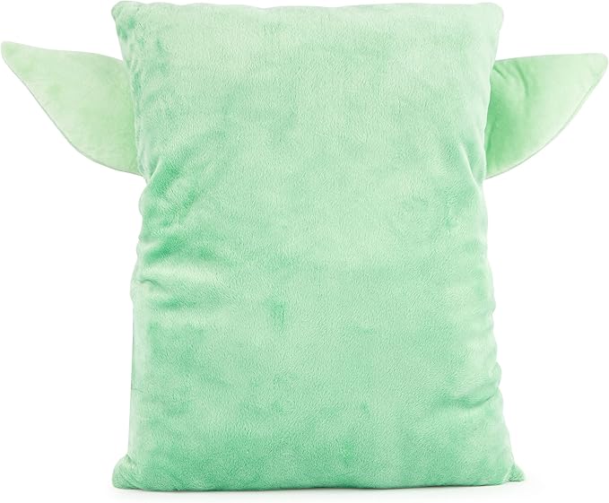 Jay Franco Star Wars The Mandalorian Baby Yoda Grogu 3D Snuggle Pillow - Super Soft – Measures 15 Inches (Official Star Wars Product)