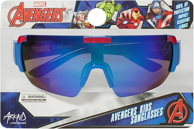 ARKAID Marvel Kids Sunglasses | Iron Man & Captain America Dress-Up Accessories | UV400 | One Size Fits Most Kids