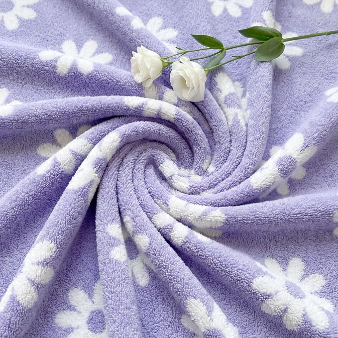Soft Throw Blanket for Couch-Cozy Reversible Knitted Blankets | Lightweight Warm Fluffy Decor for Women, Mom, Her & Girls, Sofa, Chair, Bed, 50x70in, Daisy Floral Purple