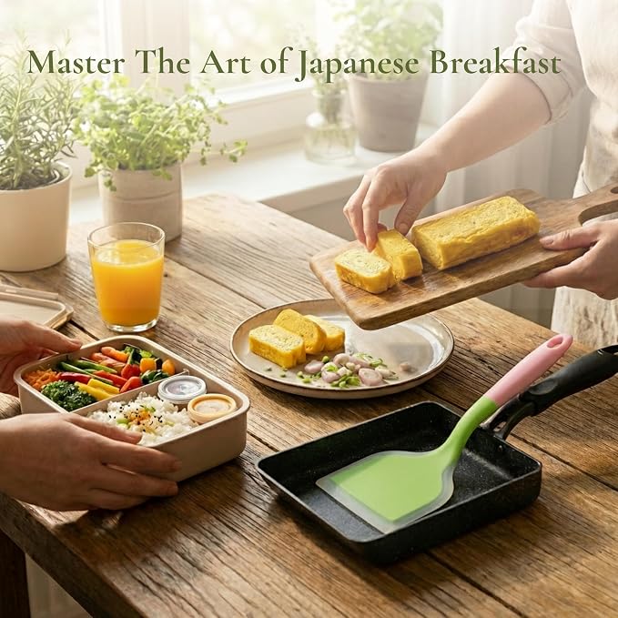 HAPPI STUDIO Tamagoyaki Pan - Nonstick Japanese Egg Pan, Square 7x6 Inch | Japanese Omelette Pan For Rolled Omelets - Nonstick Tamago & Square Frying Pan, Induction Ready, Heat-resistant Handle