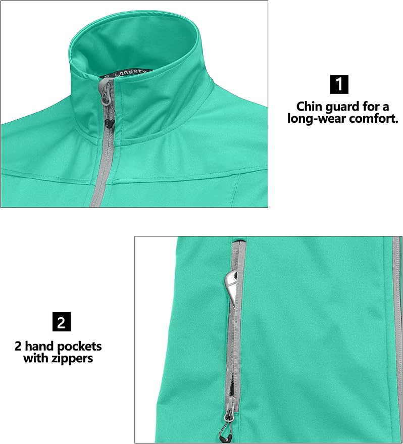 Little Donkey Andy Women's Lightweight Softshell Vest, Windproof Sleeveless Jacket for Running Hiking Travel