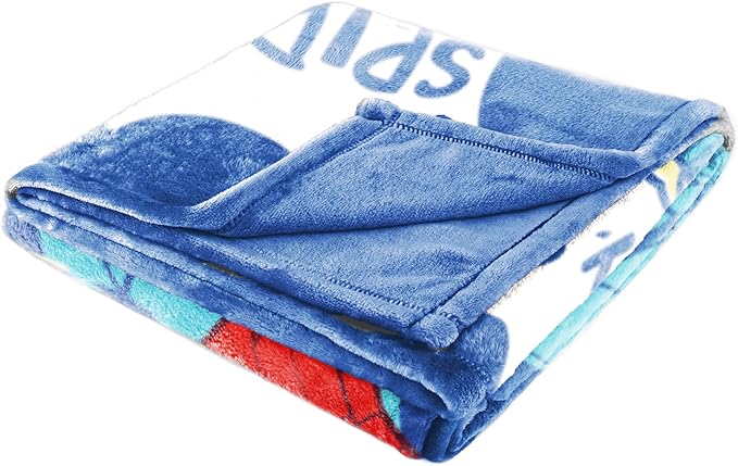 Jay Franco Kids Plush Throw Blanket – Soft & Cozy Fleece Throw for Bedroom & Couch Décor, Official Licensed Product, Blue - Spidey & Friends, 60x90 - Large Blanket