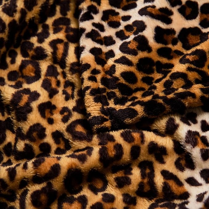 Bnuitland Leopard Print Fleece Flannel Twin Size Blanket, Super Soft 300 GSM Double Sided for Bed Sofa Couch Travel, Fuzzy Fluffy Cheetah Print Blanket for Adults and Kids, 60x80inch