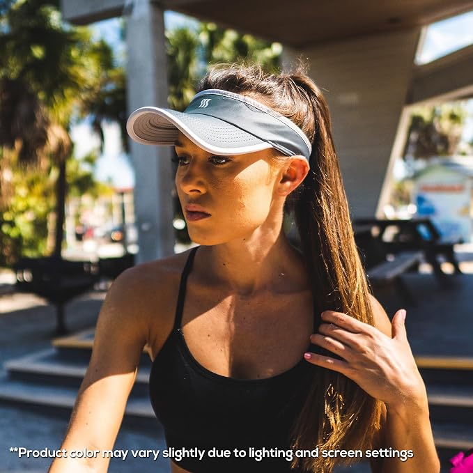 Sport Visor for Women. Sweat‑Wicking Visor for Running, Pickleball, Tennis & Golf. Lightweight & Adjustable Fit