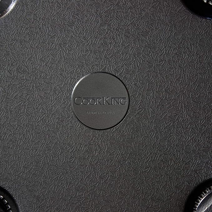 COOKKING - Master Grill Pan, Korean Traditional BBQ Grill Pan - Stovetop Nonstick Indoor/Outdoor Smokeless BBQ Cast Aluminum Grill Pan, Made in Korea