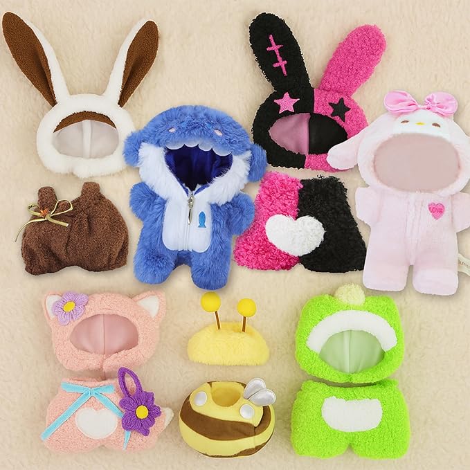 Cute Animal Fashion Set for 17cm Dolls, (Clothing Only, Doll Not Included) Clothing Accessories, Animal Camouflage Clothes, for Replacing Doll Clothes (Dinosaur2)
