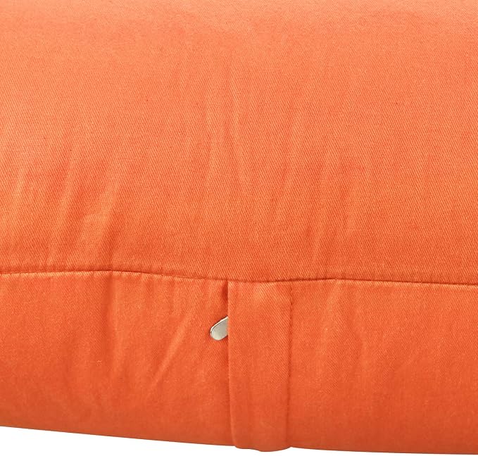 Thmyo 4-Pack 100% Cotton Lumbar Comfortable Solid Decorative Throw Pillow Case Rectangle Cushion Cover Sublimation Blank Pillow Covers Halloween DIY Throw Pillowcase(12x20inch/30x50cm,Orange)