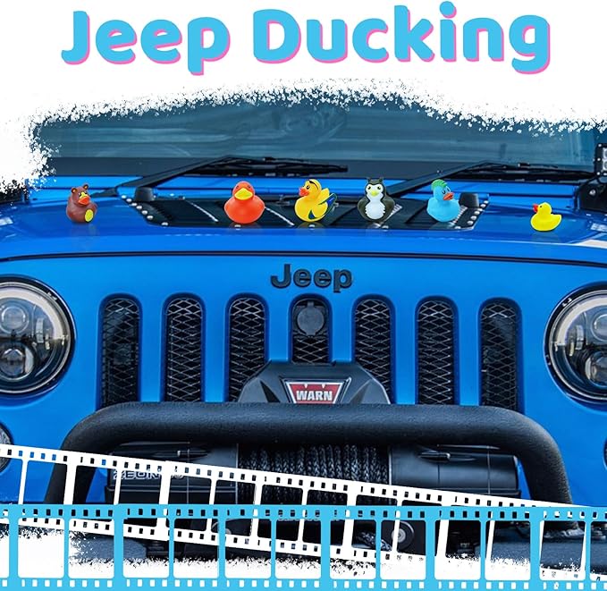 120 Pack Rubber Ducks for Jeeps 2.3 Inch Jeeps Ducks for Ducking Assortment Rubber Duckies Bulk Floater for Toddlers Bath Toys Party Favors Summer Beach Pool Activity