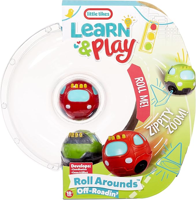 Little Tikes Learn & Play Roll Arounds Off Roadin' Vehicle 2-Pack- Toy Cars and Ball Play in One, Easy Grip & Roll- Birthday Gifts for Kids, Toddler Toys for Boys and Girls Ages 18 months 1 2 3+ Years