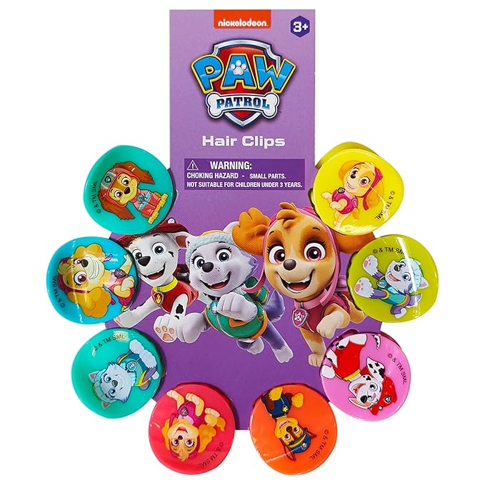 LUV HER Paw Patrol Girls Butterfly Hair Clips - 8 Cute Hair Clips with Small Soft Claw, Clips for Every Occasion - Multi Color with Your Favorite Paw Patrol Characters - Ages 3+