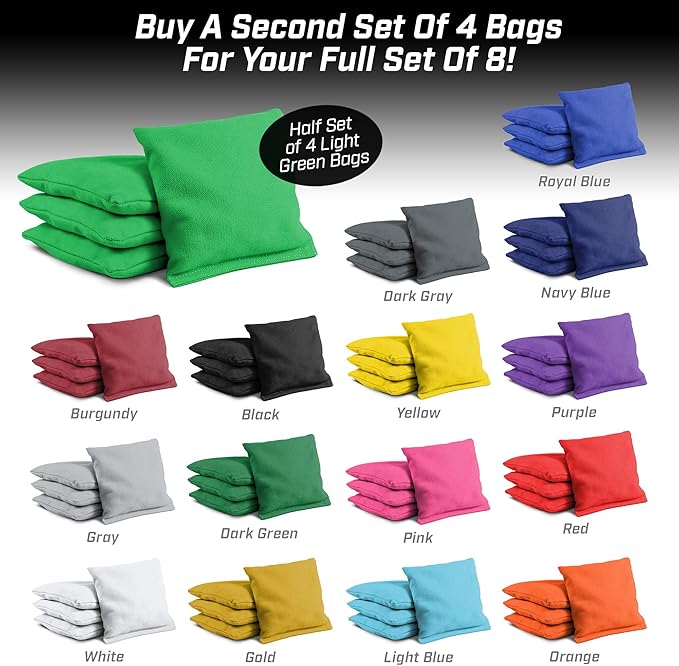 GoSports Cornhole Bean Bags Set of 4-16 Colors Available - Regulation All Weather, Mix and Match