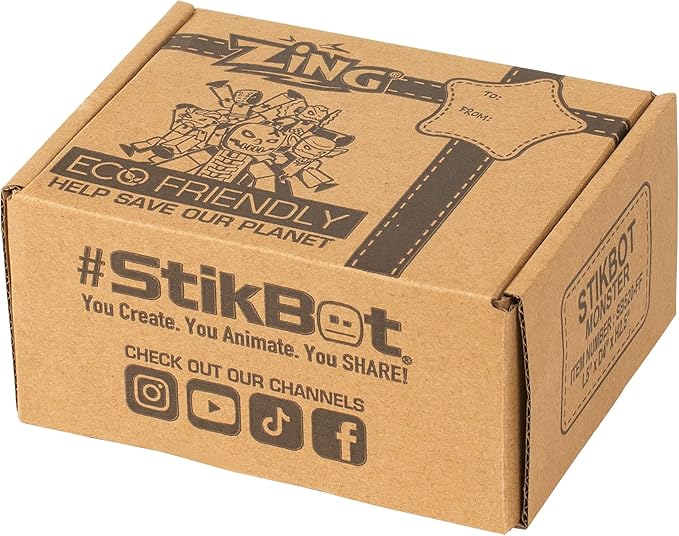 StikBot Zing Monsters, Complete Set of 6 Poseable Monster Action Figures, Includes Giggles, Goblin, Insector, Grim, Aquafang and Kyron