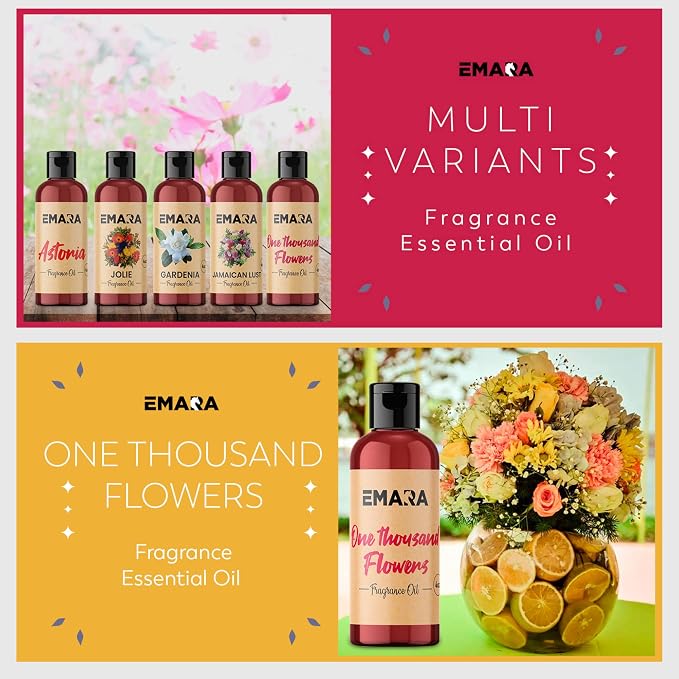 EMARA All Natural Floral Gardenia Essential Oil for Diffusers, Skin Care, Aromatherapy Fragrance Oil, Organic Therapeutic Grade 4 fl oz