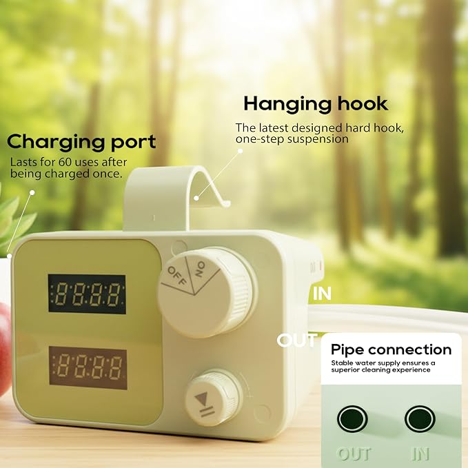 Smokitcen Electric Enema Kit with 5 Enema Tips, Adjustable Water Pressure, Dual LED Display Water Enema System for Home Use, Rechargeable, Easy Installation & Storage Bag