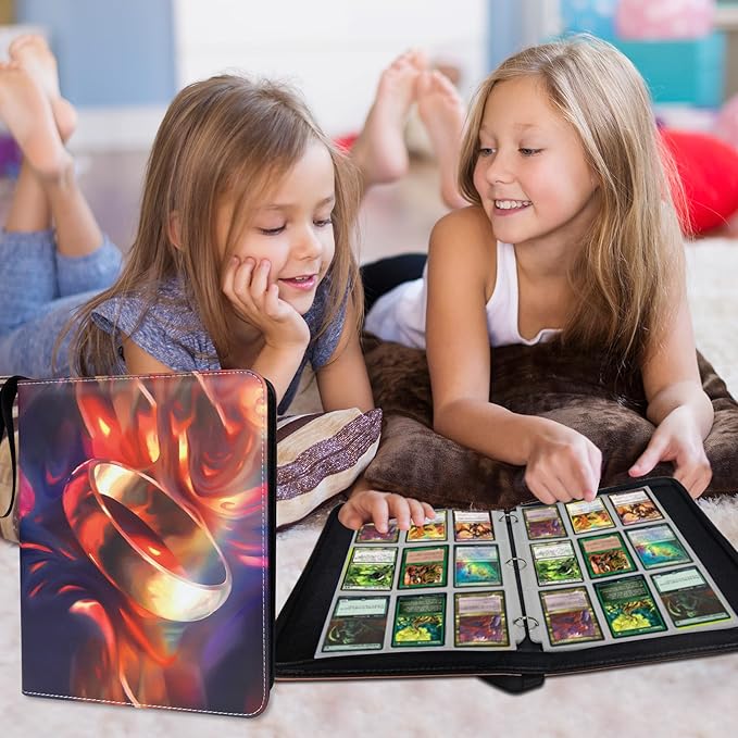 900 Pockets Trading Card Binder for MTG/YGO/TCG Cards,Portable Waterproof Card Storage Bag with Removable Sleeves, Card Book for Magic the Gathering Lord of the Rings