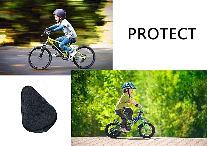 Kids Bike Gel Seat Cushion Cover, 8x5 inch Child Bike Seat Cover Premium Comfortable Small Bicycle Saddle Pad