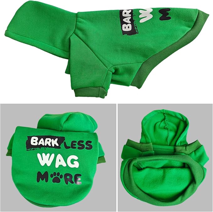 Jecikelon Winter Printed Dog Hoodies Sweatshirts Warm Clothes for Small Dogs Chihuahua Coat Puppy Clothing Cat Custume (Green, Small)