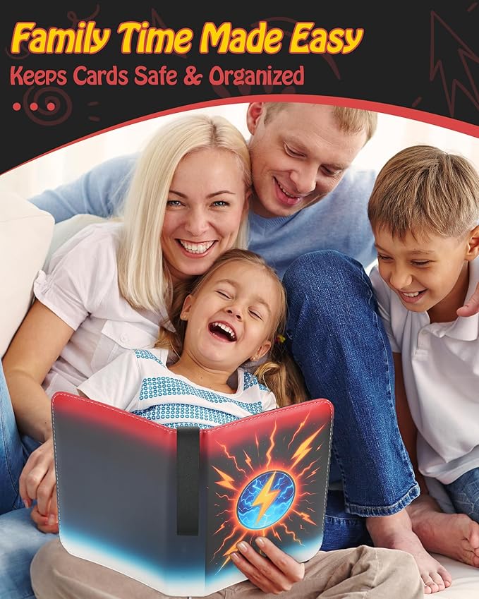 Trading Card Binder, 9-Pocket, Holds 1080 Cards, 120 Pages Side-Loading Card Album, PU Leather, Acid-Free Archival Sleeves, Durable Organizer for MTG, TCG & Sports Cards, Gift for Kids, Boys and Girls